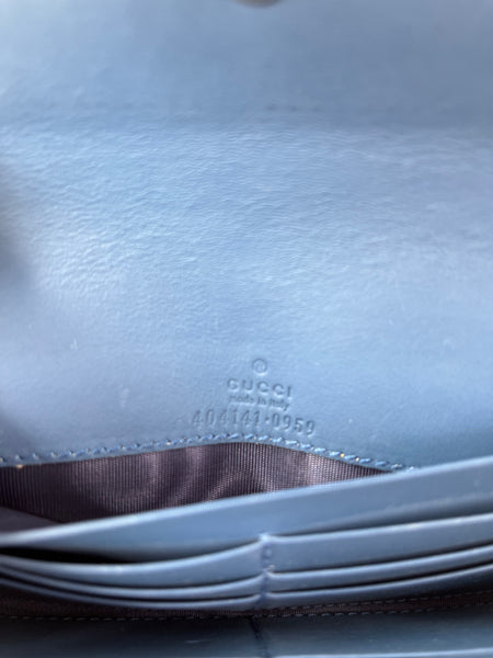 GUCCI Blue GG Blooms Dionysus Wallet With Chain