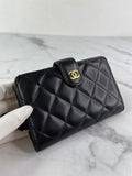 Chanel Black L-Zip Lambskin Wallet