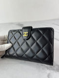 Chanel Black L-Zip Lambskin Wallet