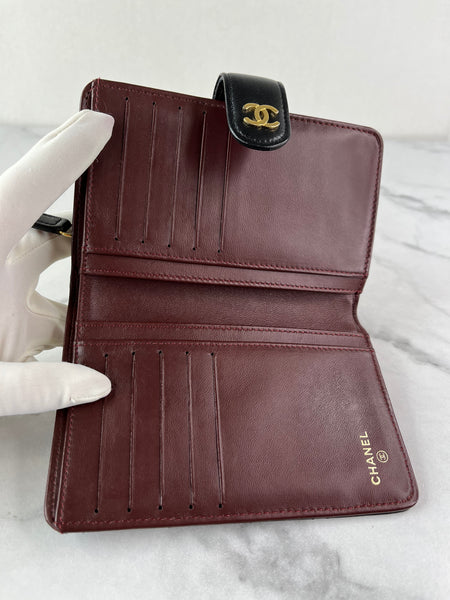 Chanel Black L-Zip Lambskin Wallet