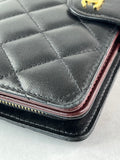 Chanel Black L-Zip Lambskin Wallet