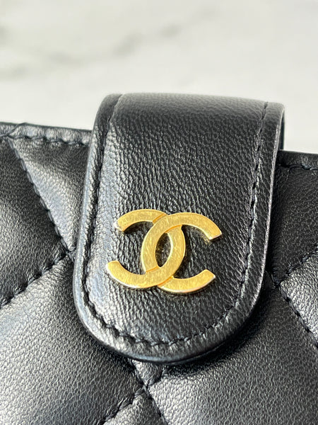 Chanel Black L-Zip Lambskin Wallet