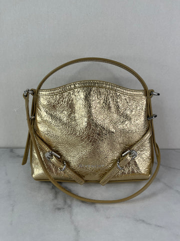 Givenchy Metallic Gold Nano Voyou crossbody/shoulder bag