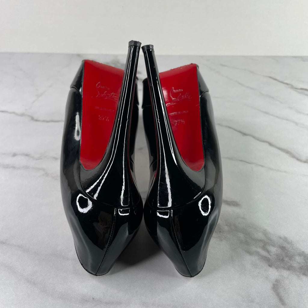 Christian Louboutin Black Patent Bianca 140 Pumps Size 37.5