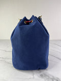 MIU MIU Canvas Gabardine Pouch Bucket Shoulder Bag in Indaco and Amaranto