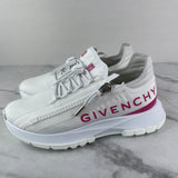 GIVENCHY White/Fuchsia Spectre Zip Sneakers Size 39.5