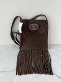 Valentino Nellcote TESTA DI MORO (Brown) Fringe Suede Crossbody Bag