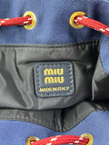 MIU MIU Canvas Gabardine Pouch Bucket Shoulder Bag in Indaco and Amaranto