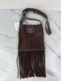 Valentino Nellcote TESTA DI MORO (Brown) Fringe Suede Crossbody Bag