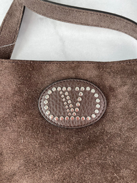 Valentino Nellcote TESTA DI MORO (Brown) Fringe Suede Crossbody Bag