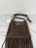 Valentino Nellcote TESTA DI MORO (Brown) Fringe Suede Crossbody Bag