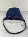 MIU MIU Canvas Gabardine Pouch Bucket Shoulder Bag in Indaco and Amaranto