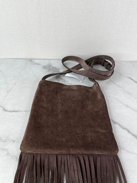 Valentino Nellcote TESTA DI MORO (Brown) Fringe Suede Crossbody Bag
