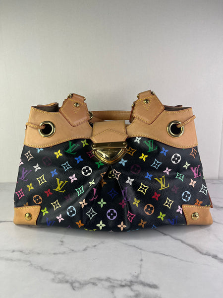 LOUIS VUITTON Monogram Black Multicolor Ursula Shoulder Bag