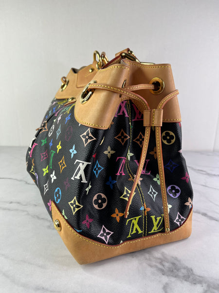 LOUIS VUITTON Monogram Black Multicolor Ursula Shoulder Bag