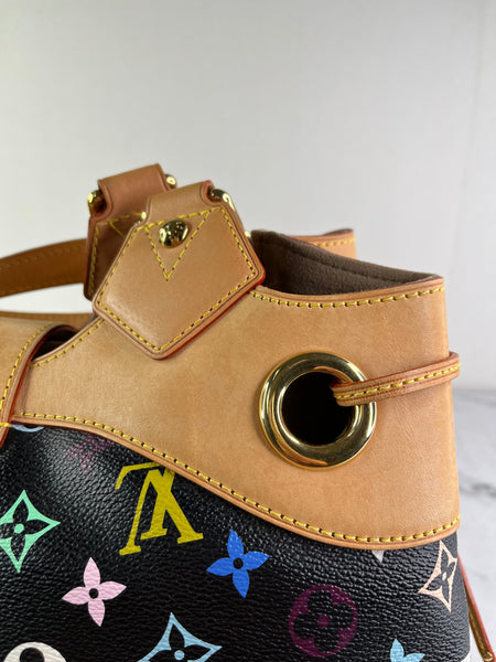 LOUIS VUITTON Monogram Black Multicolor Ursula Shoulder Bag