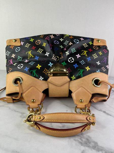 LOUIS VUITTON Monogram Black Multicolor Ursula Shoulder Bag