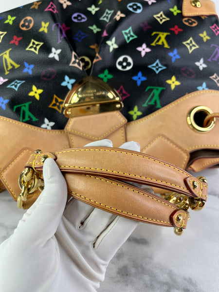 LOUIS VUITTON Monogram Black Multicolor Ursula Shoulder Bag