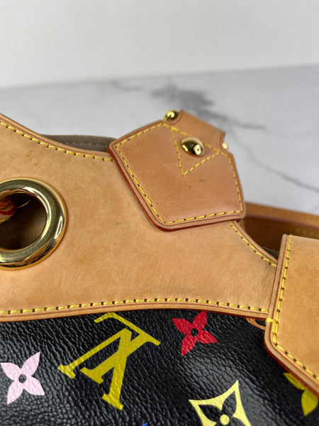 LOUIS VUITTON Monogram Black Multicolor Ursula Shoulder Bag