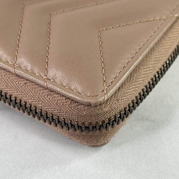 GUCCI Dusty Pink GG Marmont Zip Around Wallet