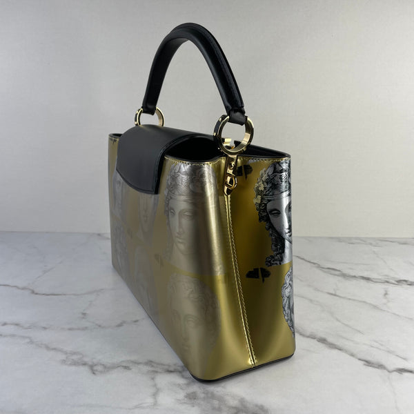 Louis Vuitton X Fornasetti Gold/Black Faded Portrait Capucines MM Shoulder Bag