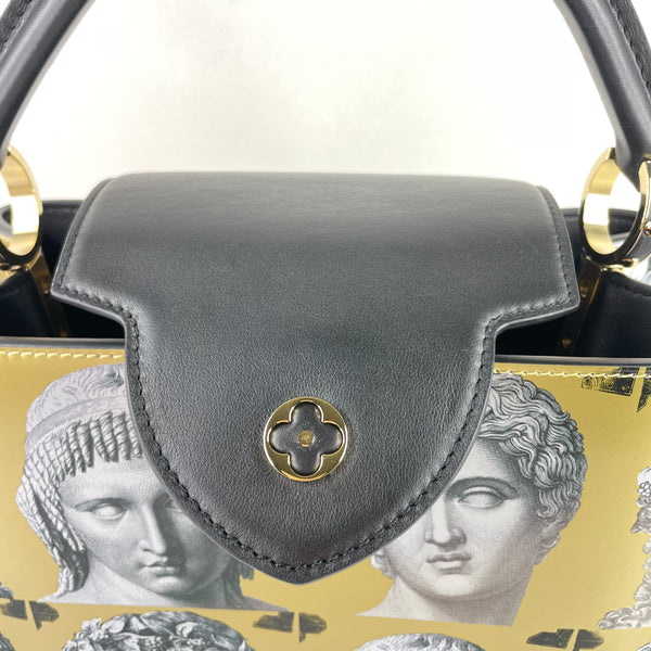 Louis Vuitton X Fornasetti Gold/Black Faded Portrait Capucines MM Shoulder Bag