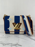 LOUIS VUITTON Multicolor TWIST MM Embroidered Stripe Canvas Shoulder/Crossbody Bag