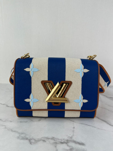 LOUIS VUITTON Multicolor TWIST MM Embroidered Stripe Canvas Shoulder/Crossbody Bag