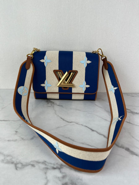 LOUIS VUITTON Multicolor TWIST MM Embroidered Stripe Canvas Shoulder/Crossbody Bag