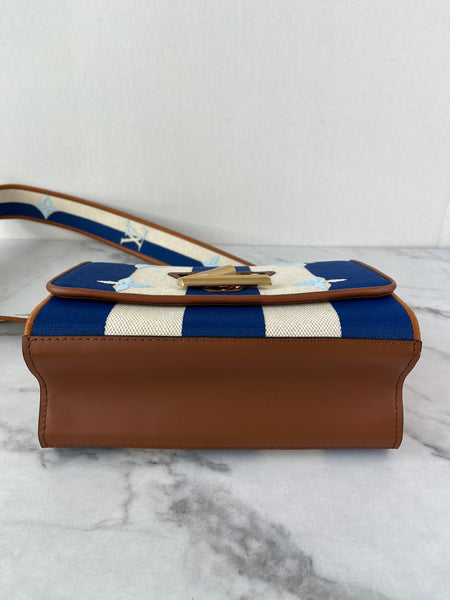 LOUIS VUITTON Multicolor TWIST MM Embroidered Stripe Canvas Shoulder/Crossbody Bag