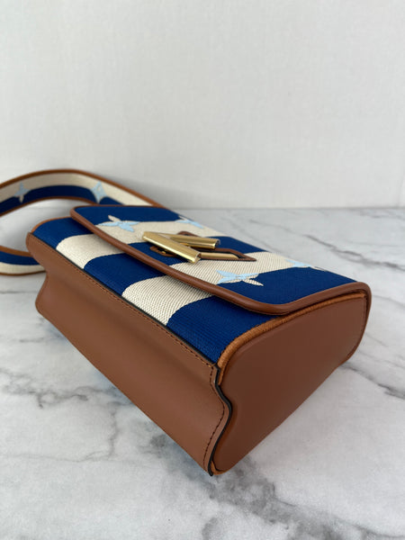 LOUIS VUITTON Multicolor TWIST MM Embroidered Stripe Canvas Shoulder/Crossbody Bag
