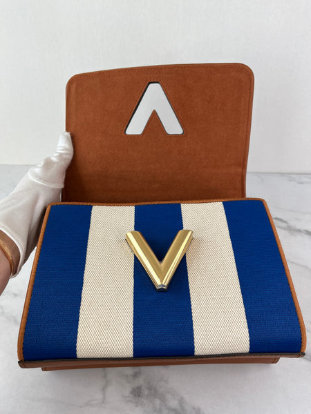 LOUIS VUITTON Multicolor TWIST MM Embroidered Stripe Canvas Shoulder/Crossbody Bag