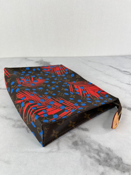 LOUIS VUITTON Monogram Coquelicot/Denim Jungle Dots Toiletry Pouch 26