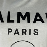 Balmain Unisex White Printed Logo T Shirt Size Men’s XXS (fits Ladies XS/S)