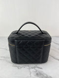 CHANEL Black Caviar Quilted Large Vanity Pouch