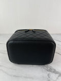 CHANEL Black Caviar Quilted Large Vanity Pouch