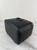 CHANEL Black Caviar Quilted Large Vanity Pouch