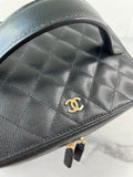 CHANEL Black Caviar Quilted Large Vanity Pouch