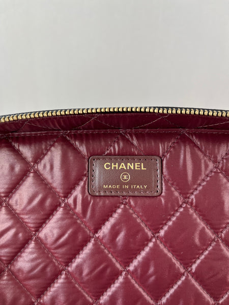 CHANEL Black Caviar Quilted Large Vanity Pouch