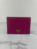 PRADA Deep Pink Saffiano Passport Holder/Wallet