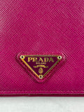 PRADA Deep Pink Saffiano Passport Holder/Wallet