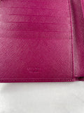PRADA Deep Pink Saffiano Passport Holder/Wallet