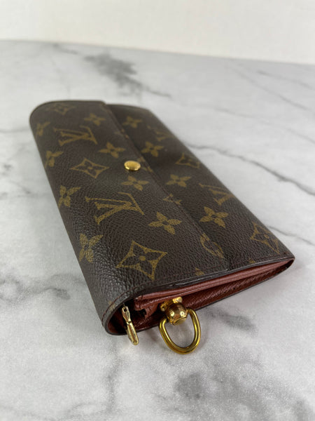 LOUIS VUITTON Monogram Sarah Wallet (with crossbody chain)