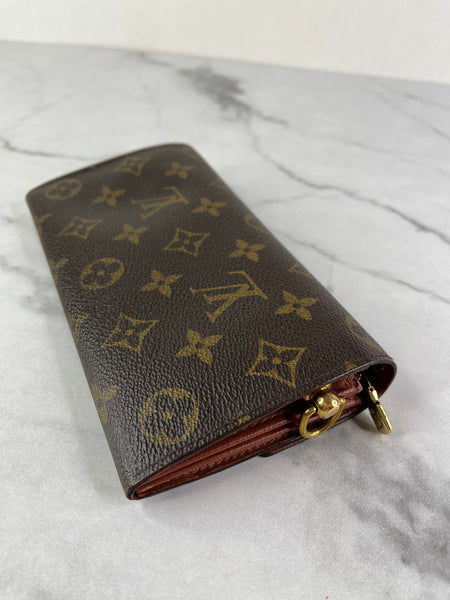 LOUIS VUITTON Monogram Sarah Wallet (with crossbody chain)