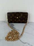 LOUIS VUITTON Monogram Sarah Wallet (with crossbody chain)