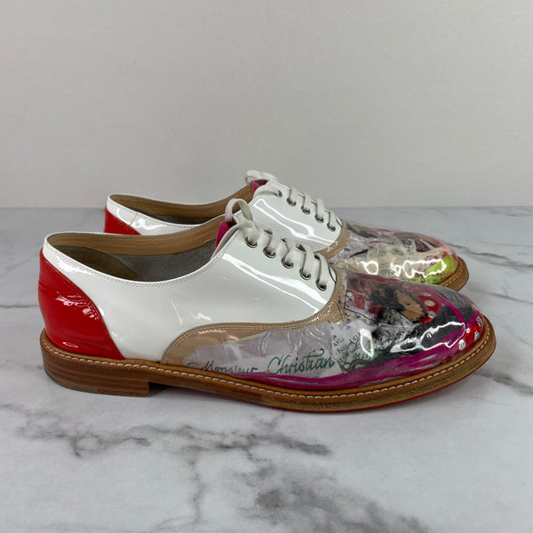 Christian Louboutin Multicolor PVC/Patent Havana Woman Trash Flats Size 39.5