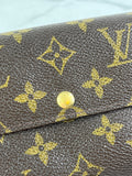 LOUIS VUITTON Monogram Sarah Wallet (with crossbody chain)