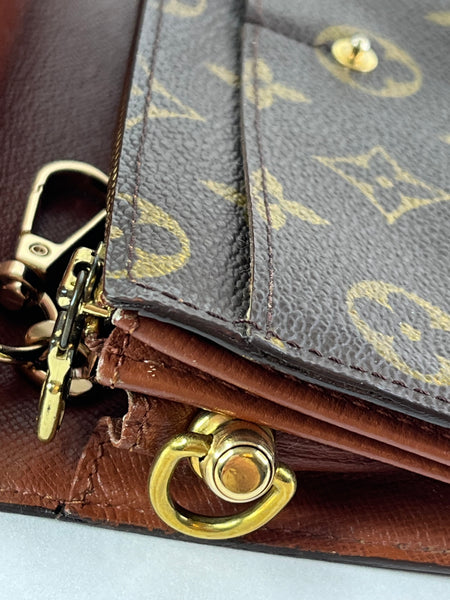 LOUIS VUITTON Monogram Sarah Wallet (with crossbody chain)