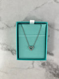 Tiffany Hearts Platinum Diamond Mini Pendant Necklace