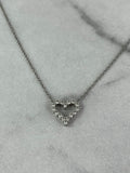 Tiffany Hearts Platinum Diamond Mini Pendant Necklace